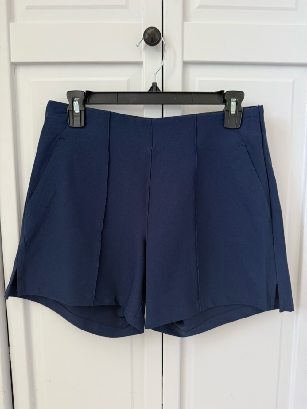 adidas Navy High-Waist Tailored Shorts